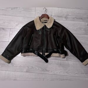 Zara Dark Brown Jacket with Cream Lining